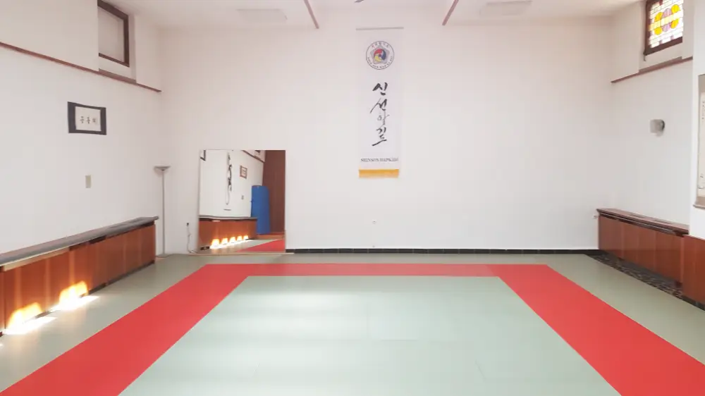 Dojang, von vorne nach hinten geschaut